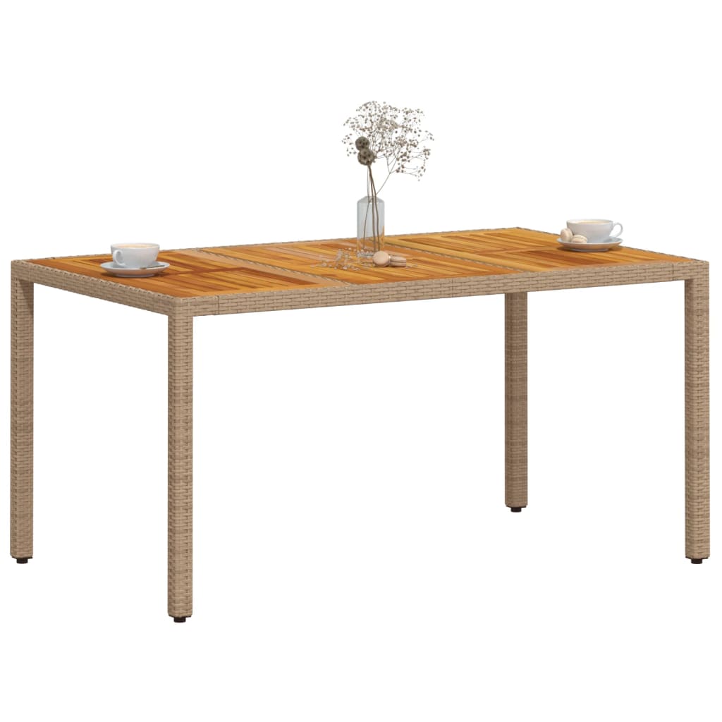 Vrtni stol bež 150 x 90 x 75 cm od poliratana i bagremovog drva