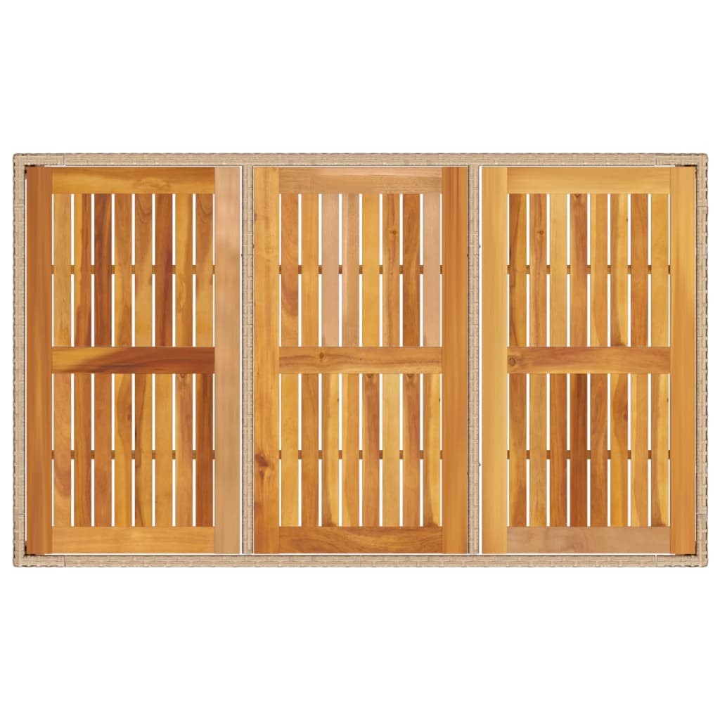 Vrtni stol bež 150 x 90 x 75 cm od poliratana i bagremovog drva