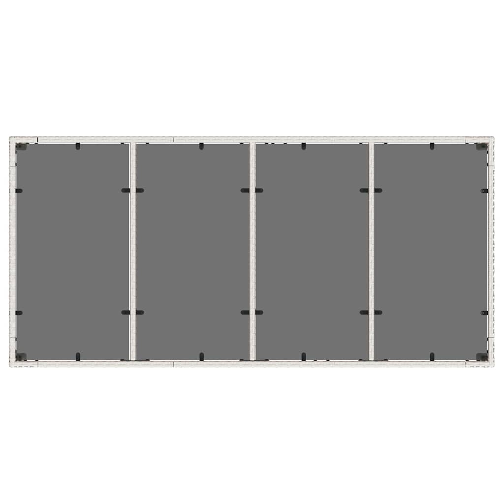 Vrtni stol sa staklenom pločom bijeli 190x90x75 cm poliratan
