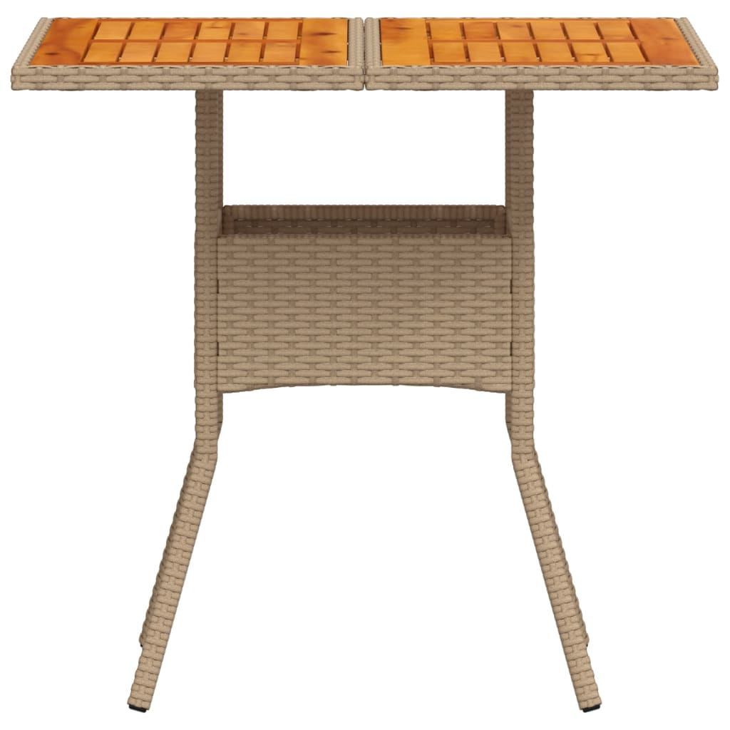 Vrtni stol bež 80 x 80 x 75 cm od poliratana i drva bagrema