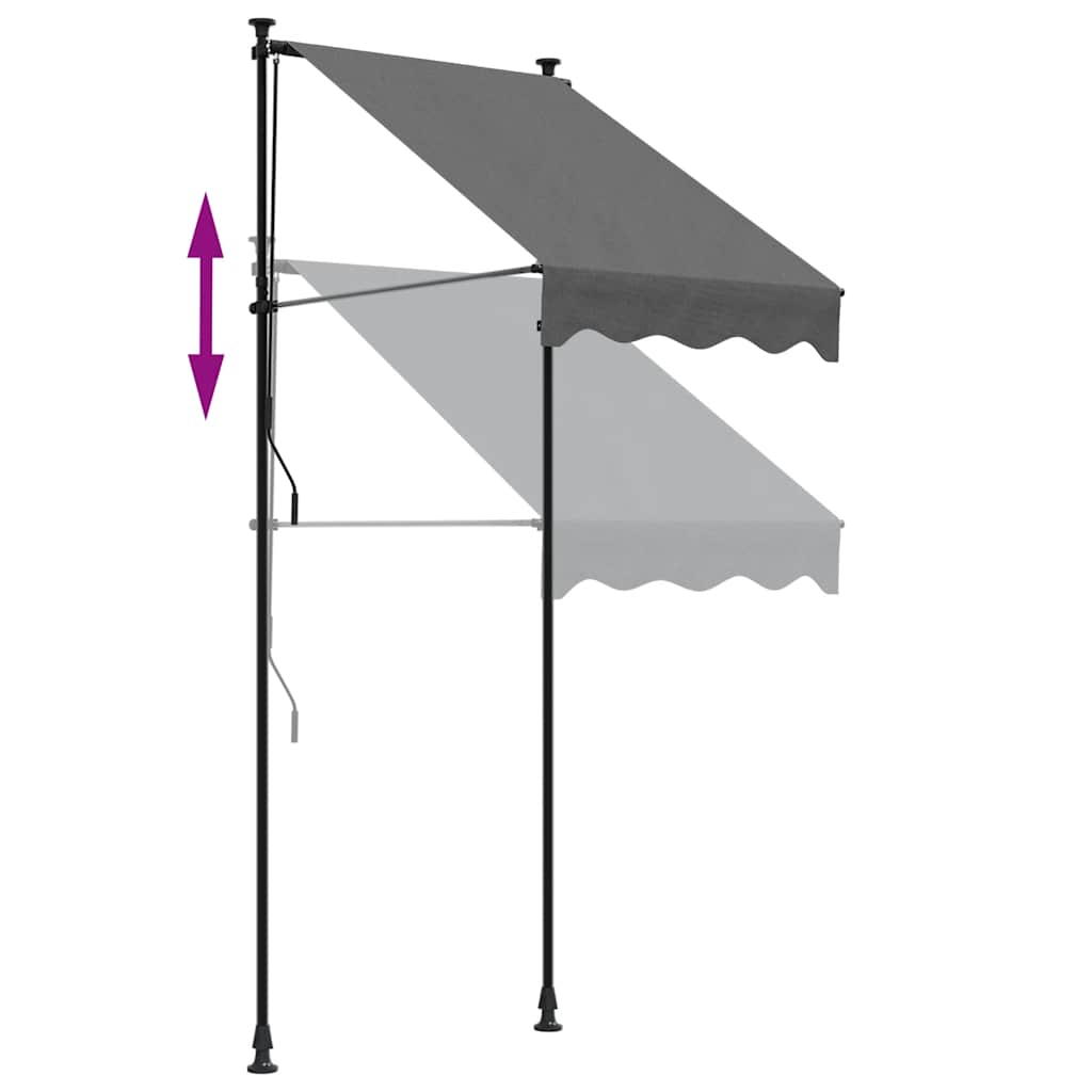 Tenda na uvlačenje antracit 100 x 150 cm od tkanine i čelika