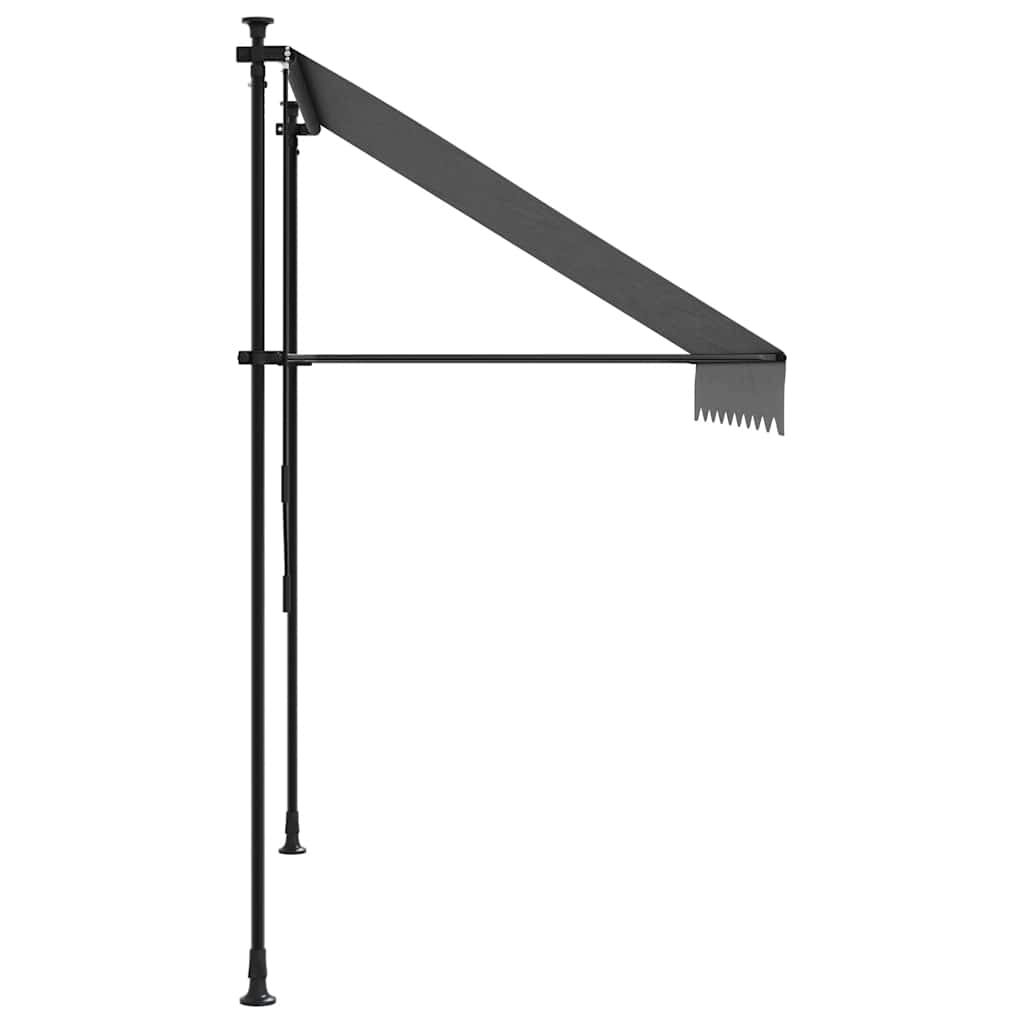 Tenda na uvlačenje antracit 200 x 150 cm od tkanine i čelika