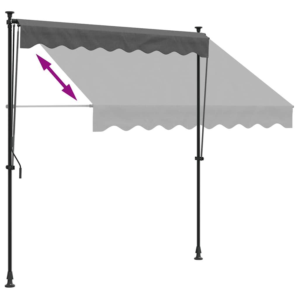 Tenda na uvlačenje antracit 200 x 150 cm od tkanine i čelika