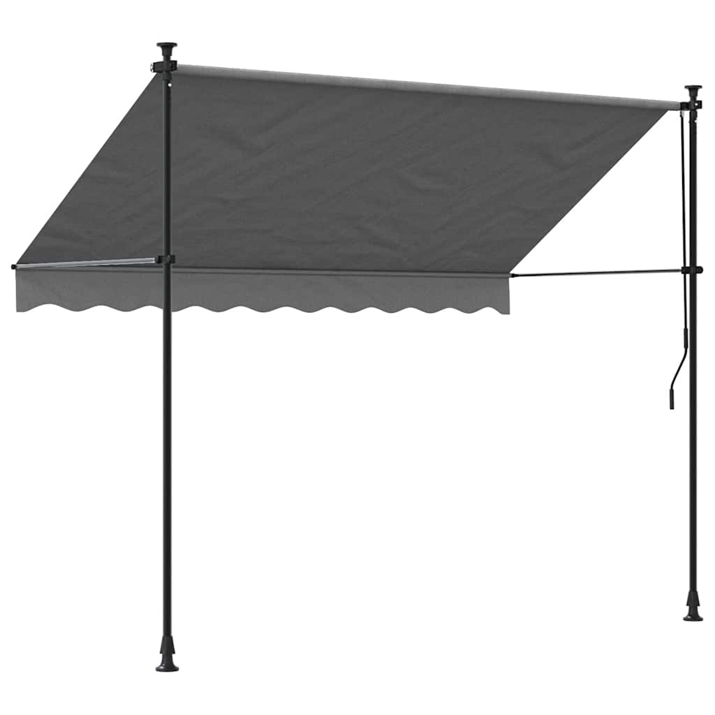 Tenda na uvlačenje antracit 250 x 150 cm od tkanine i čelika