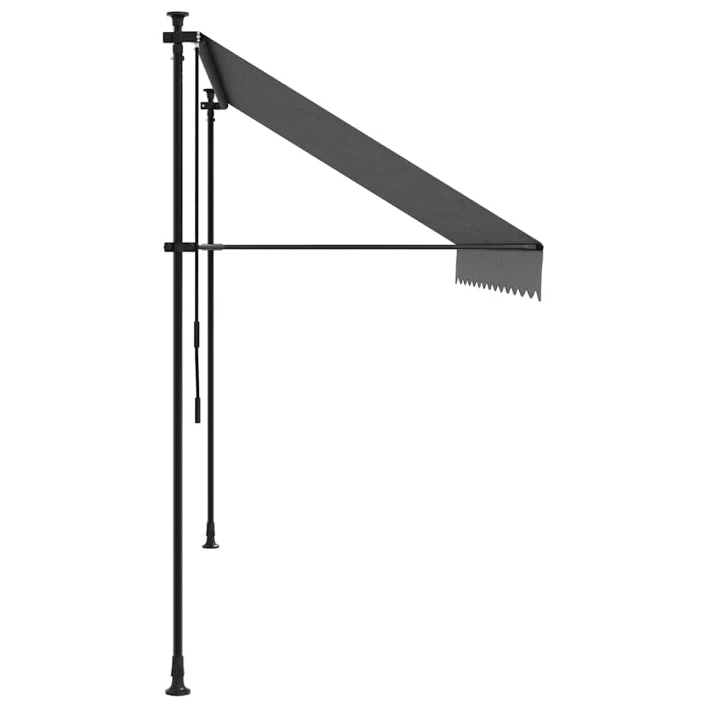 Tenda na uvlačenje antracit 300 x 150 cm od tkanine i čelika