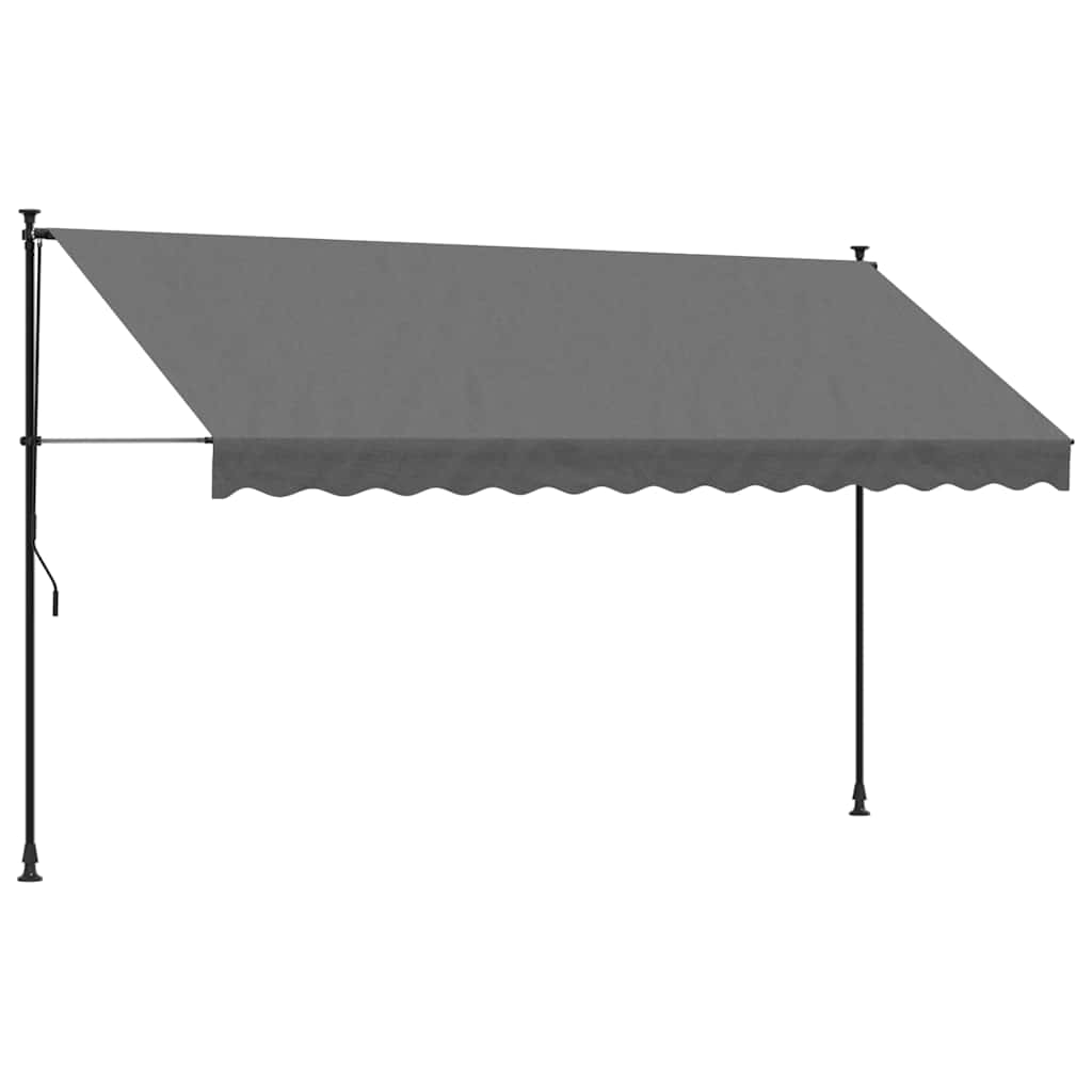 Tenda na uvlačenje antracit 350 x 150 cm od tkanine i čelika