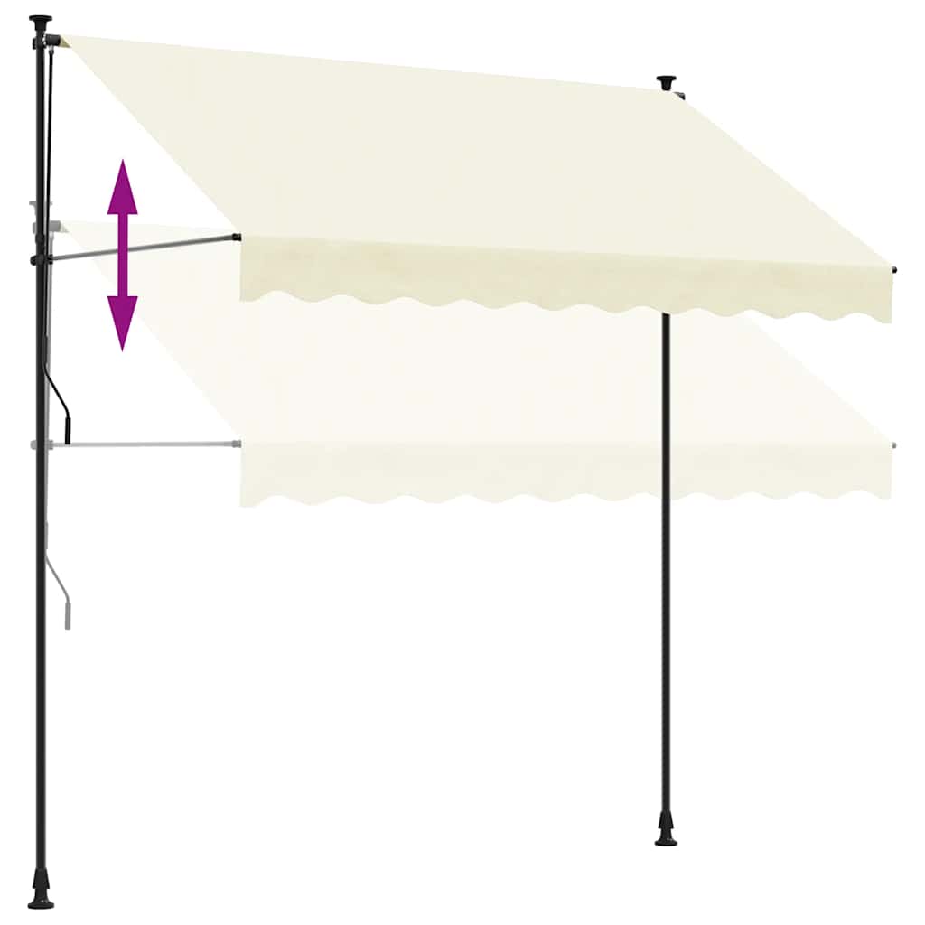 Tenda na uvlačenje krem 300 x 150 cm od tkanine i čelika