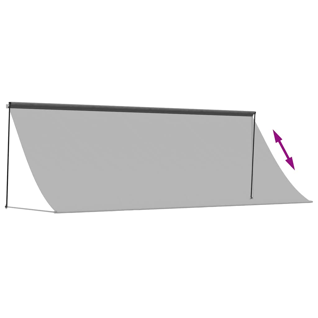 Tenda na uvlačenje antracit 350 x 150 cm od tkanine i čelika