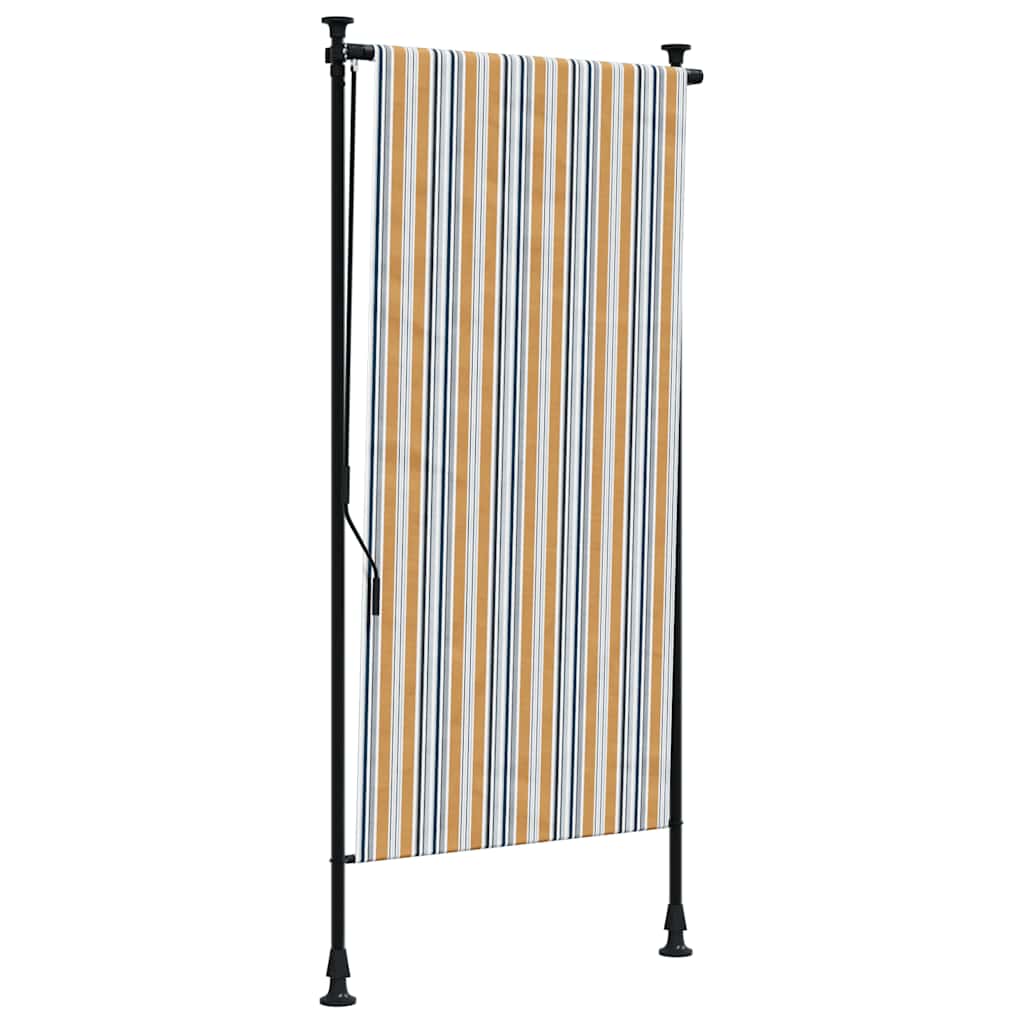 Vanjska roleta žuto-bijela 100 x 270 cm od tkanine i čelika