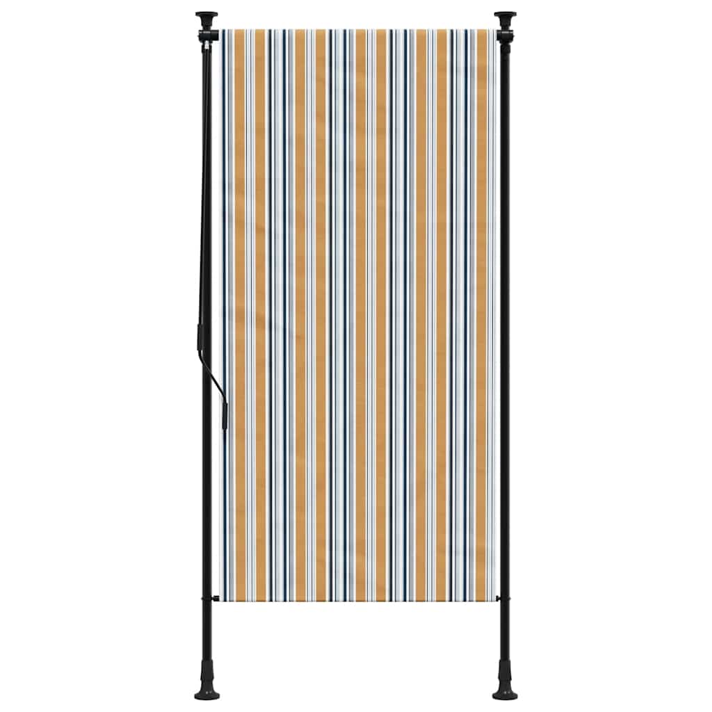 Vanjska roleta žuto-bijela 100 x 270 cm od tkanine i čelika