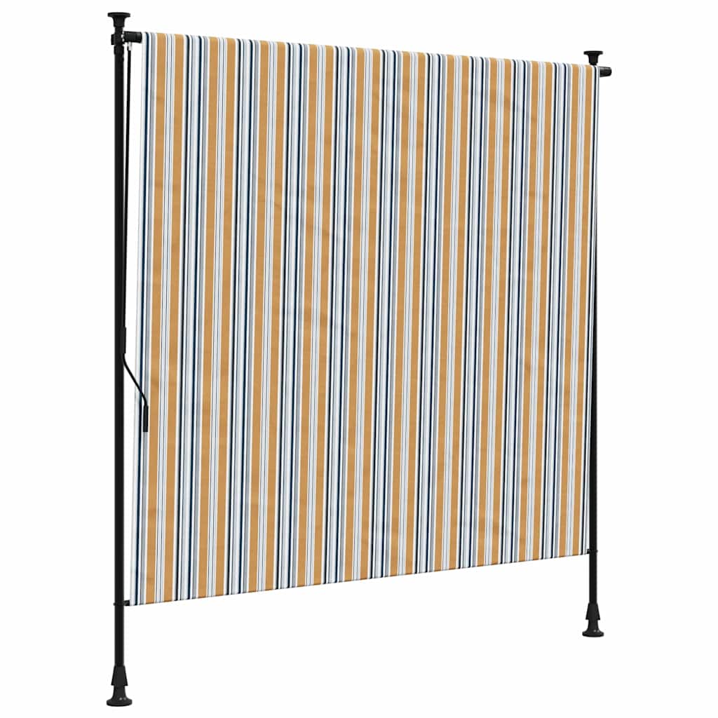 Vanjska roleta žuto-bijela 150 x 270 cm od tkanine i čelika