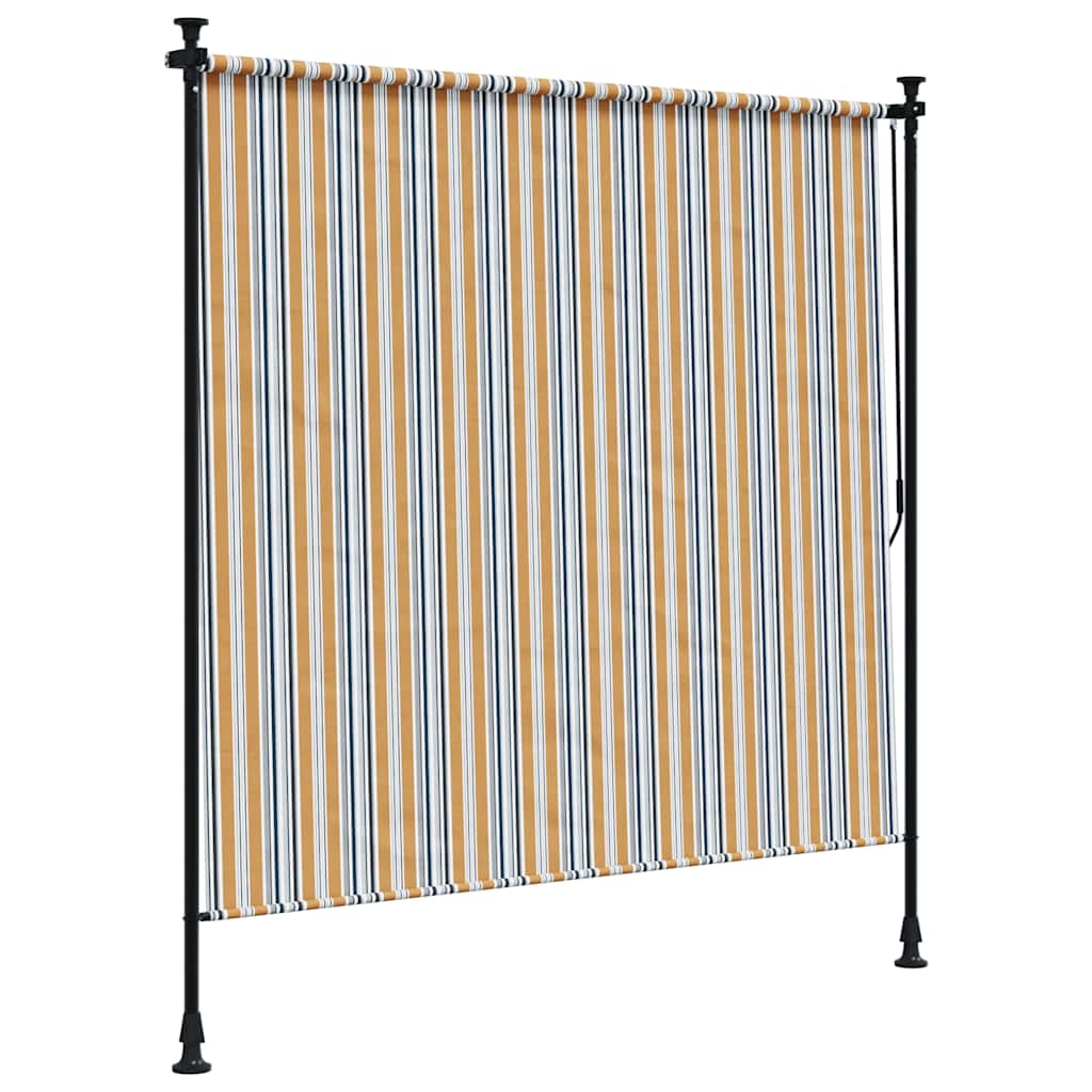 Vanjska roleta žuto-bijela 150 x 270 cm od tkanine i čelika