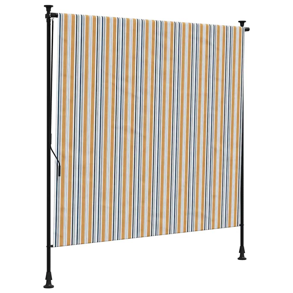 Vanjska roleta žuto-bijela 200 x 270 cm od tkanine i čelika