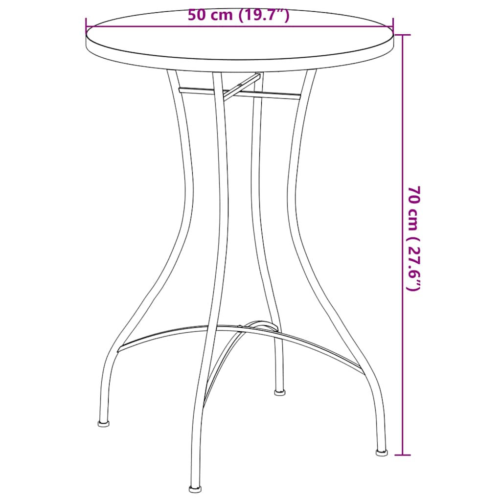 Bistro set s mozaikom boja cigle od željeza i keramike