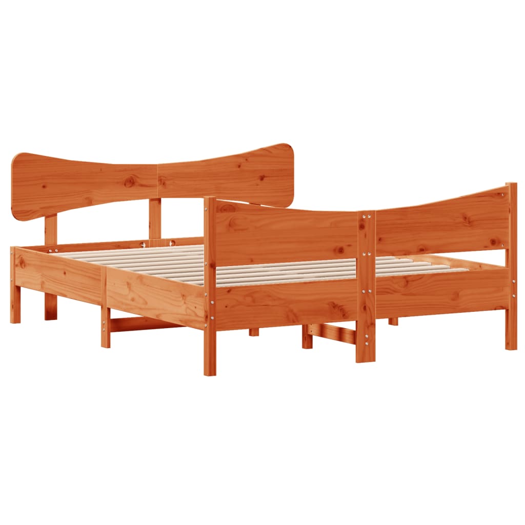 Okvir kreveta bez madraca voštano smeđi 150x200 cm od borovine