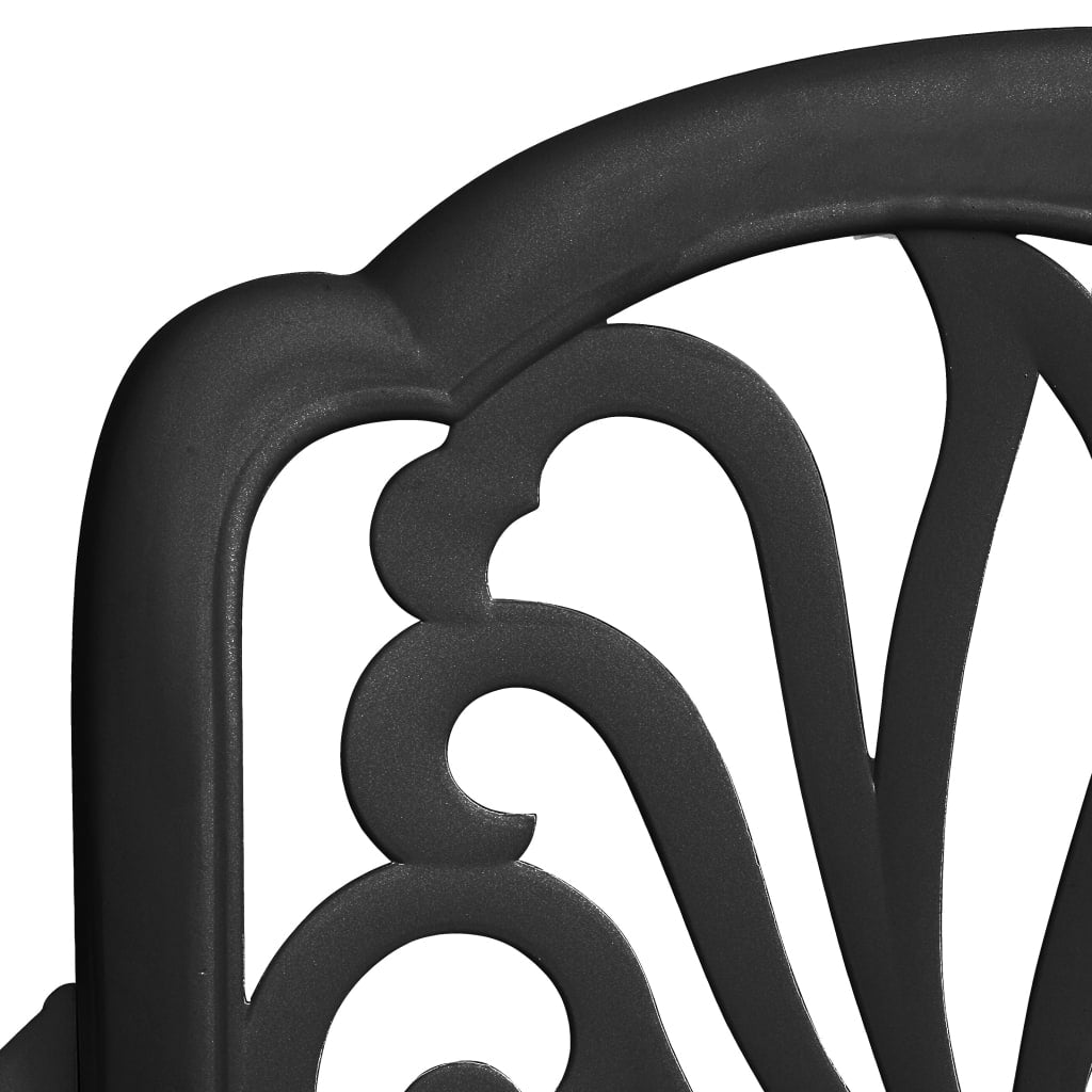 5-dijelni vrtni blagovaonski set crni od lijevanog aluminija