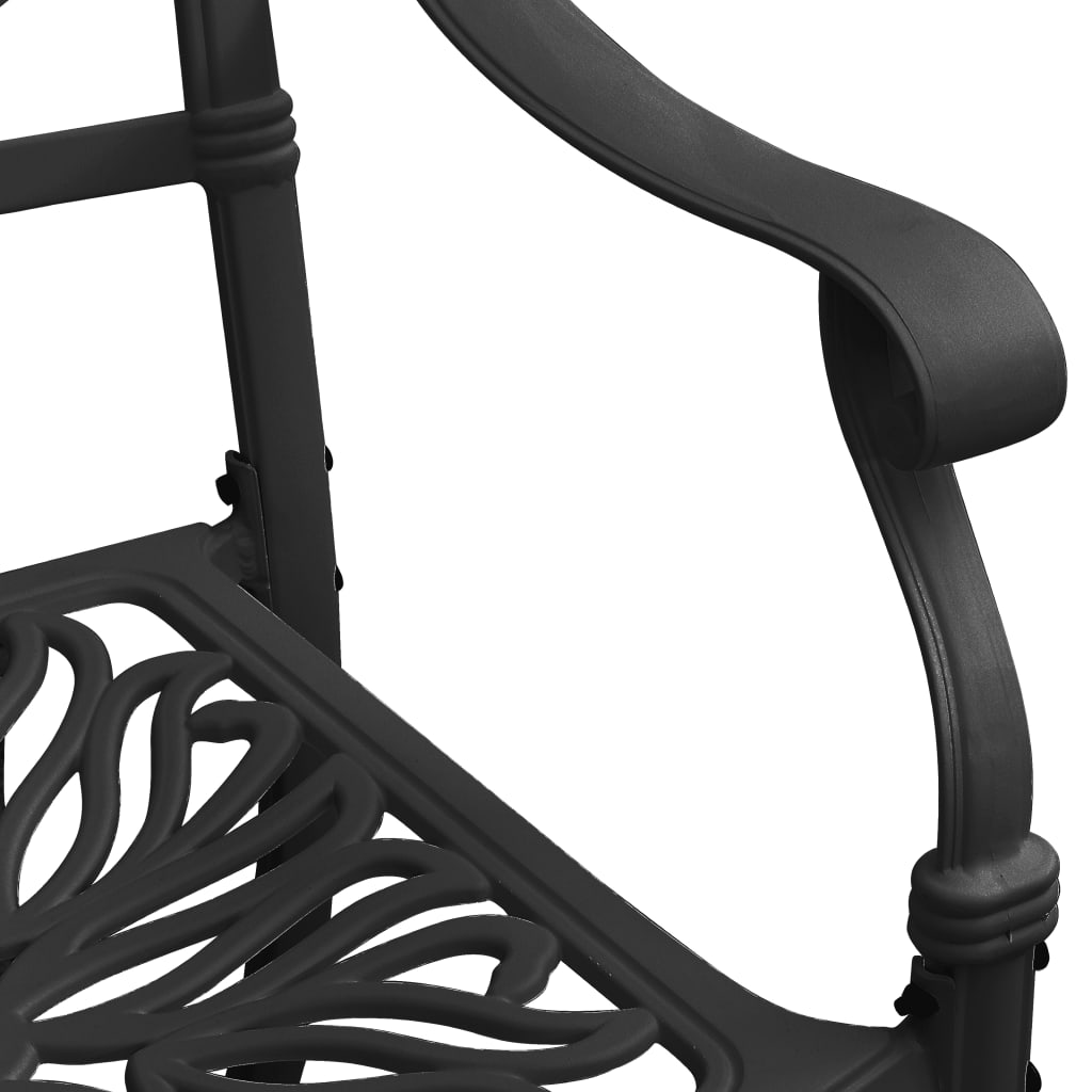 5-dijelni vrtni blagovaonski set crni od lijevanog aluminija