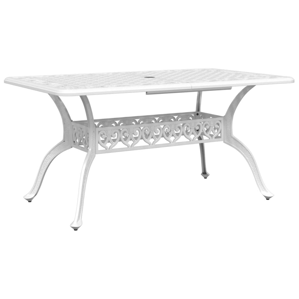 5-dijelni vrtni blagovaonski set bijeli lijevani aluminij