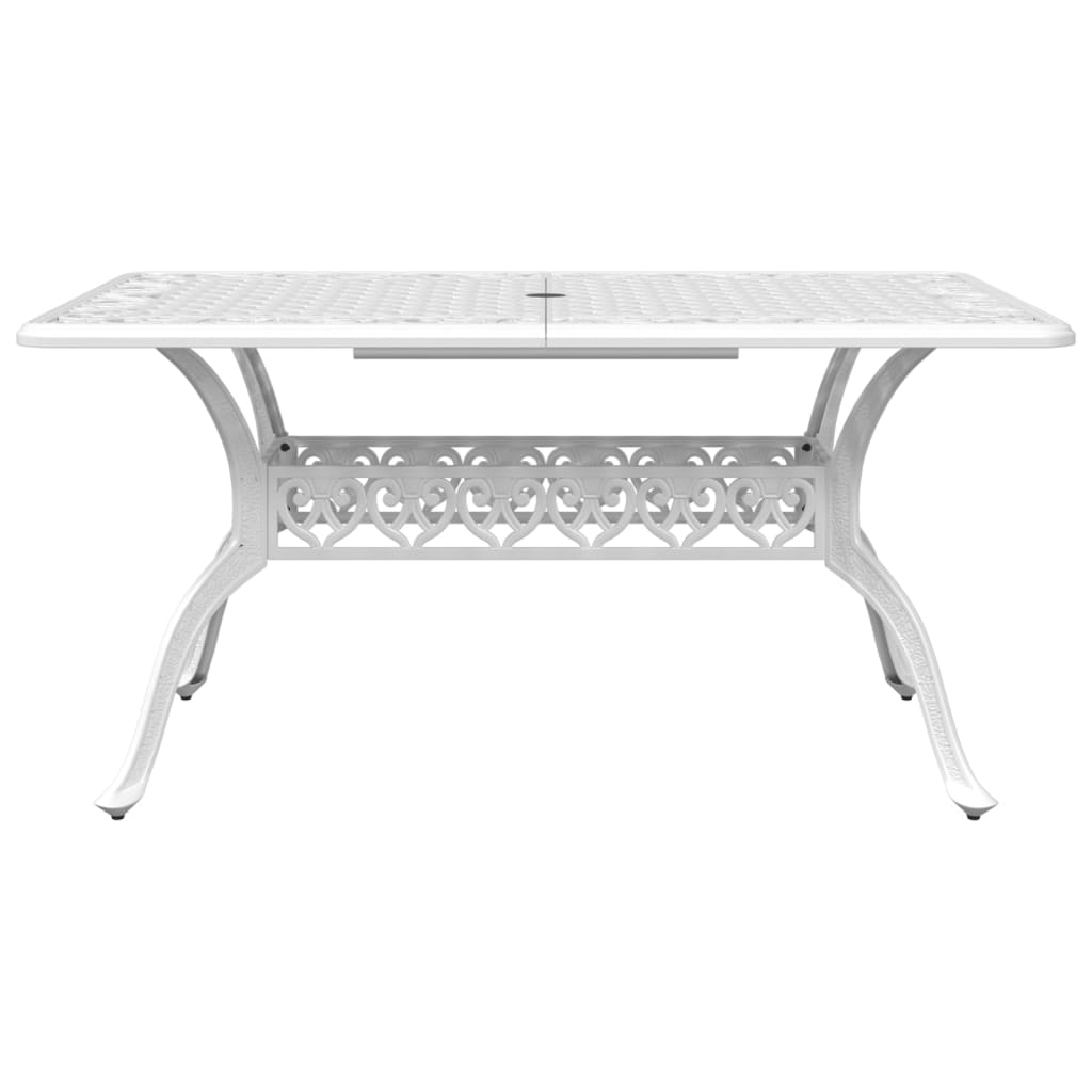 5-dijelni vrtni blagovaonski set bijeli lijevani aluminij