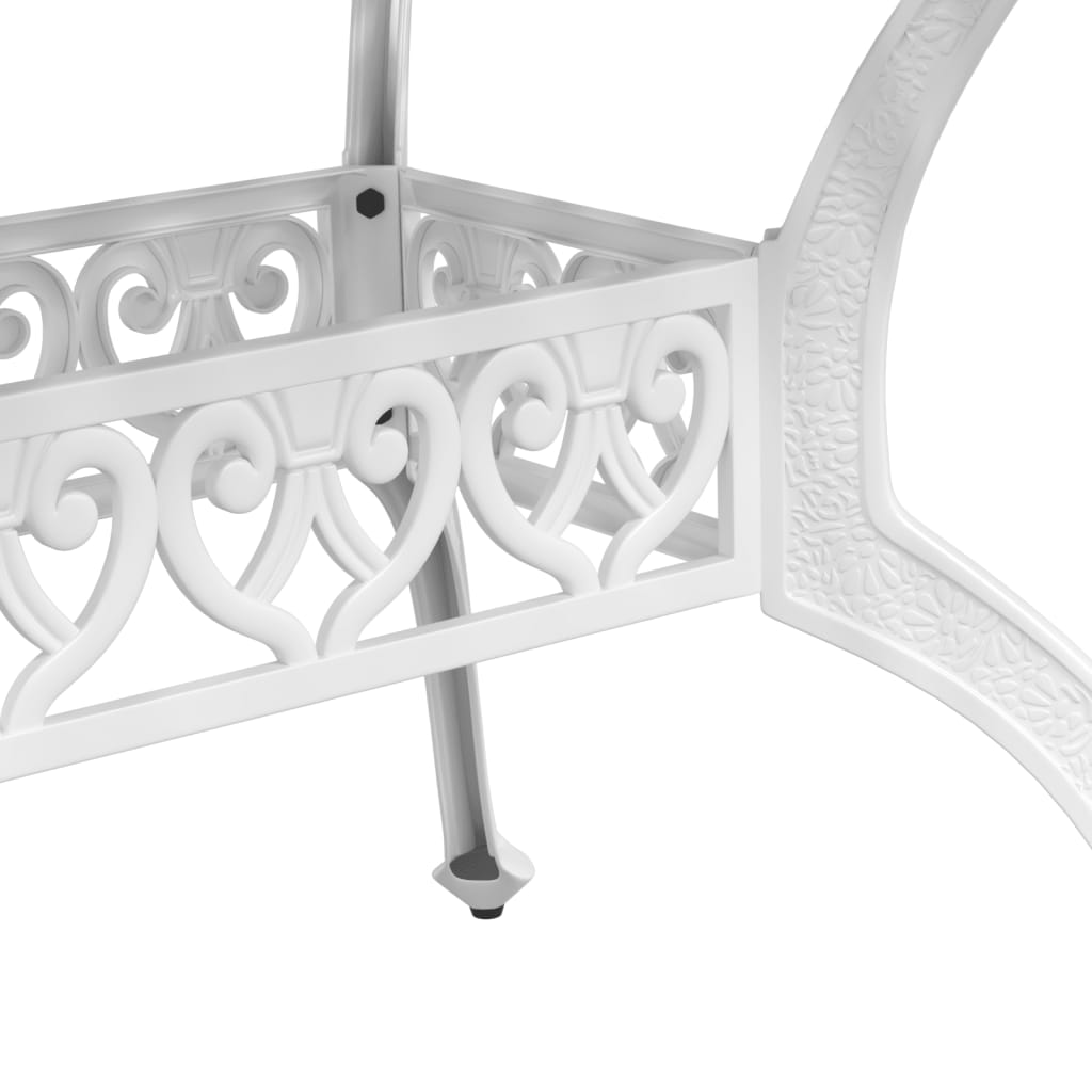 5-dijelni vrtni blagovaonski set bijeli lijevani aluminij