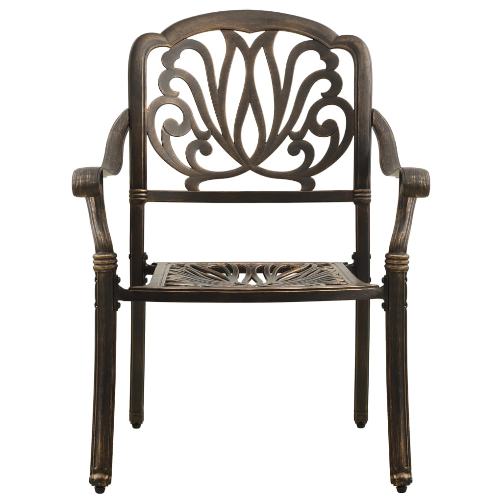 3-dijelni bistro set brončani od lijevanog aluminija