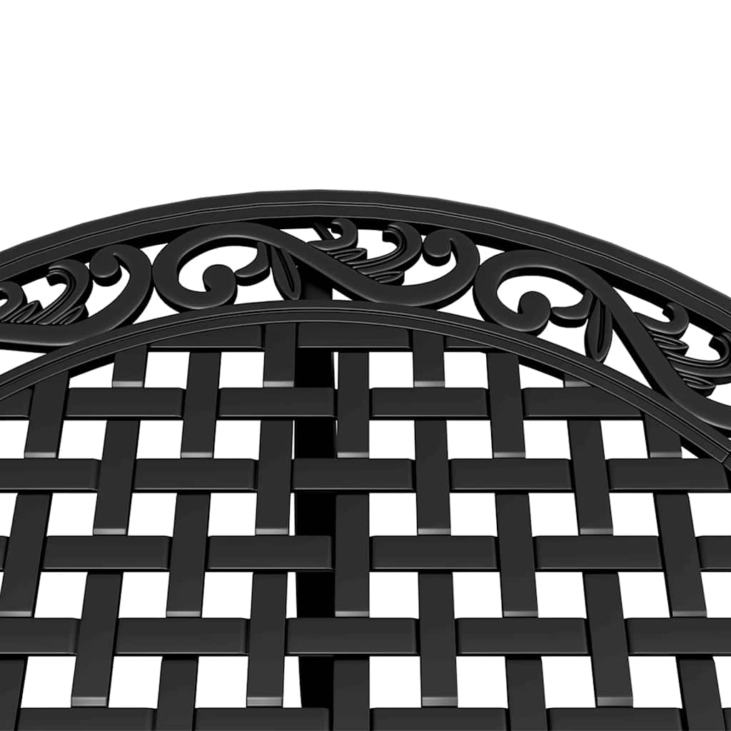 3-dijelni bistro set crni od lijevanog aluminija