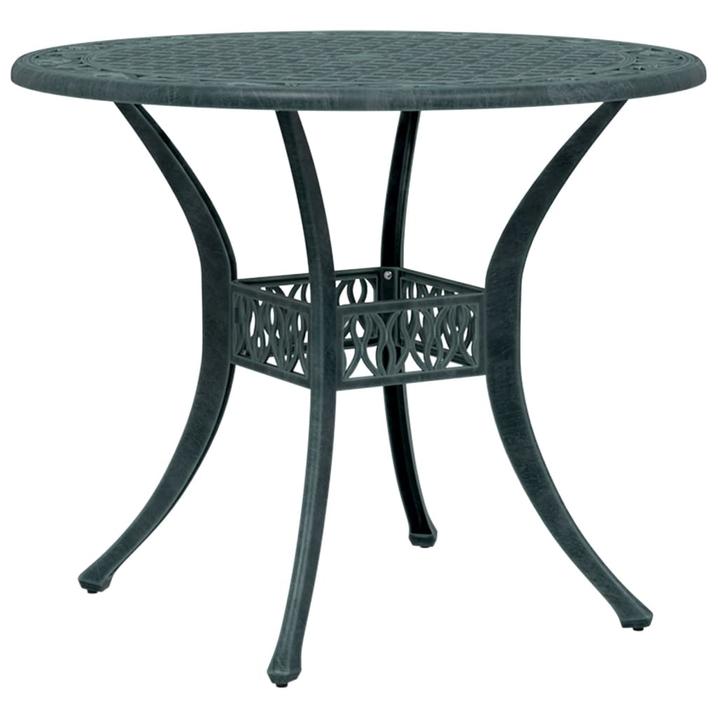 3-dijelni bistro set zeleni od lijevanog aluminija