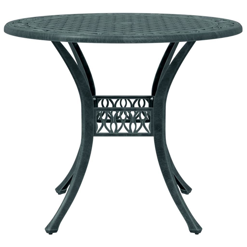 3-dijelni bistro set zeleni od lijevanog aluminija