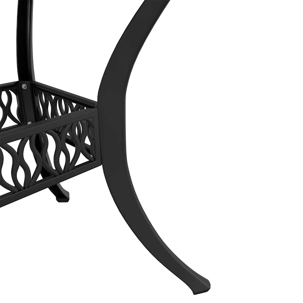 3-dijelni bistro set crni od lijevanog aluminija