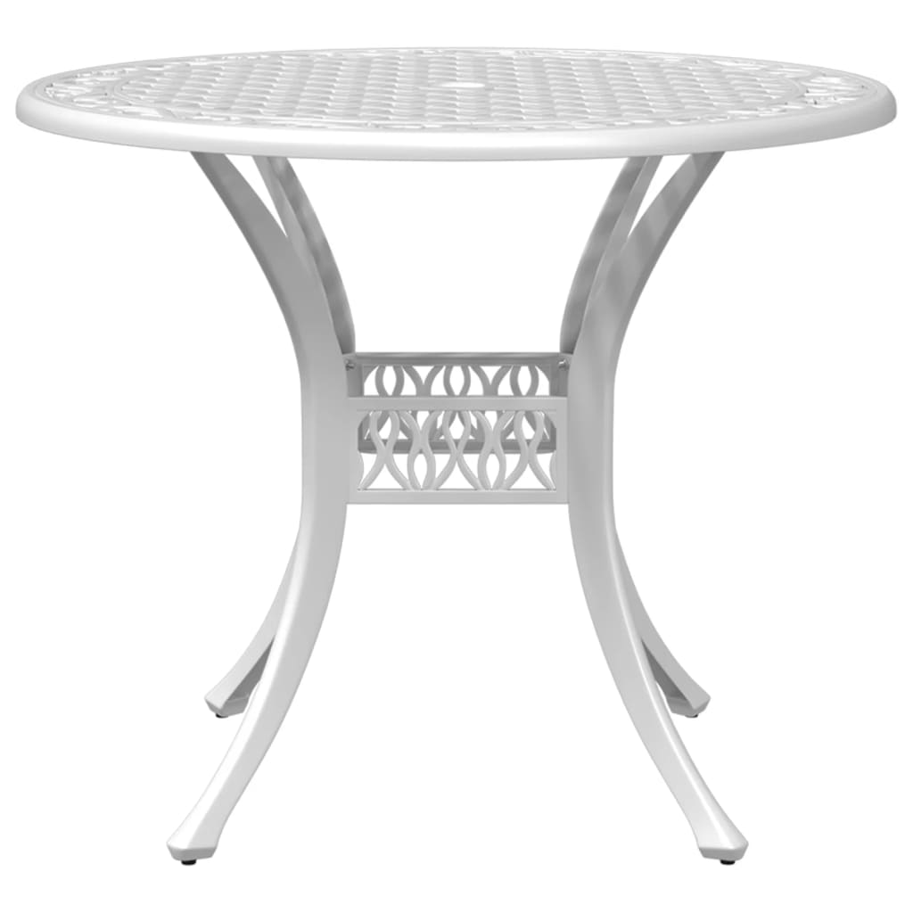 3-dijelni bistro set bijeli od lijevanog aluminija