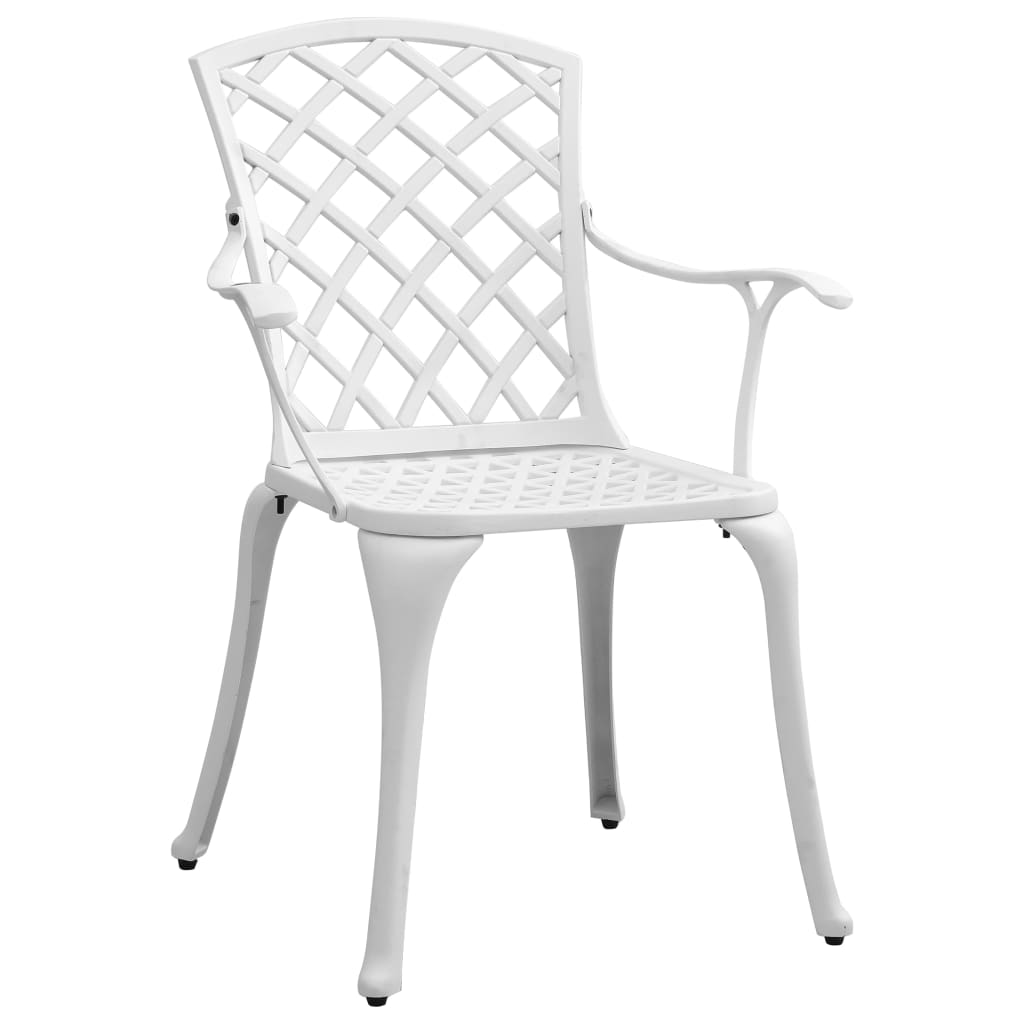 5-dijelni vrtni blagovaonski set bijeli lijevani aluminij