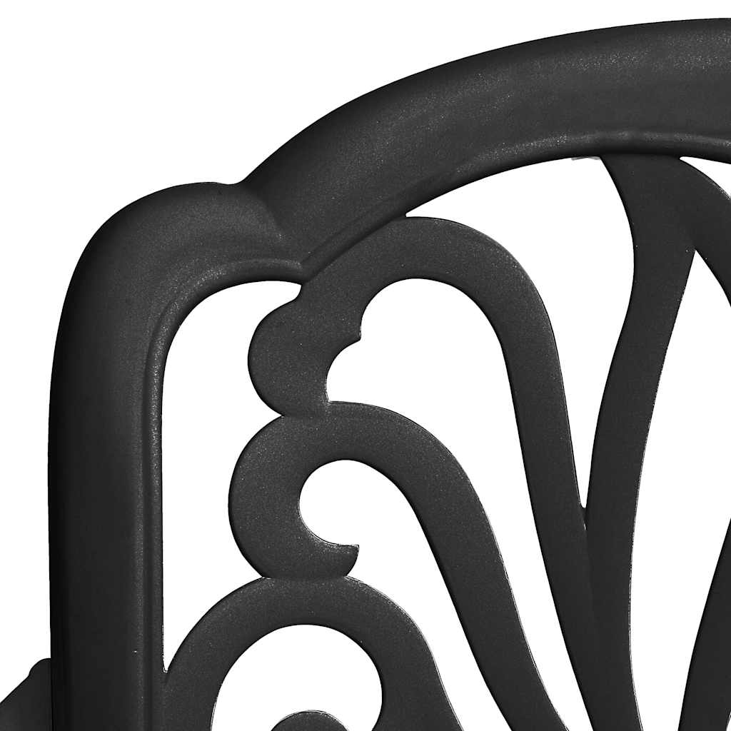 5-dijelni vrtni blagovaonski set crni od lijevanog aluminija