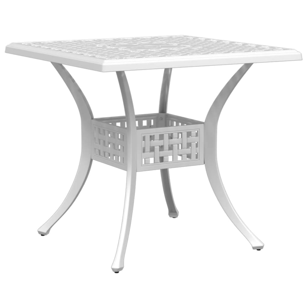 5-dijelni vrtni blagovaonski set bijeli lijevani aluminij