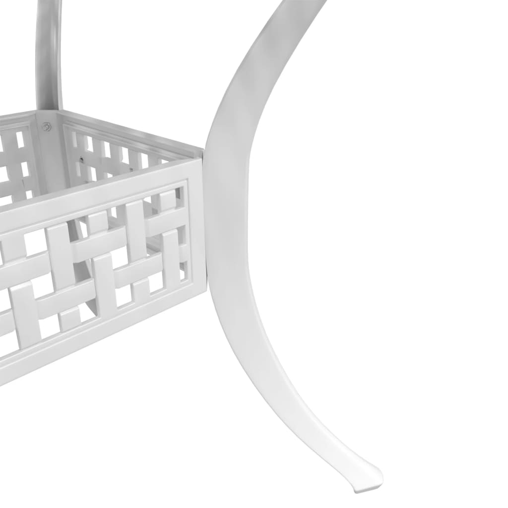 5-dijelni vrtni blagovaonski set bijeli lijevani aluminij