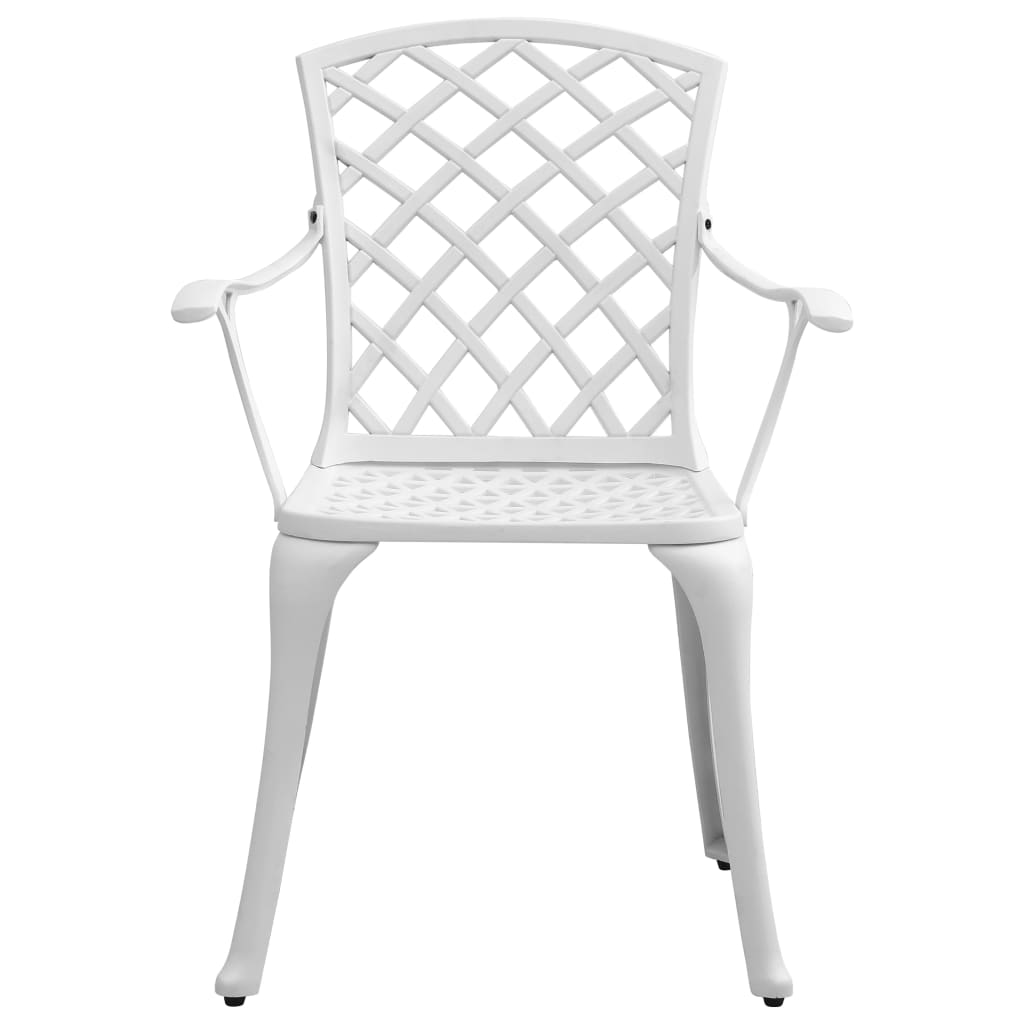 5-dijelni vrtni blagovaonski set bijeli lijevani aluminij