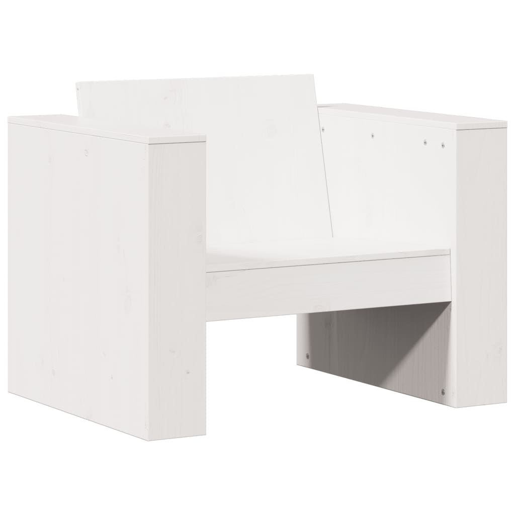 Vrtna sofa bijela 79 x 60 x 62 cm od masivne borovine
