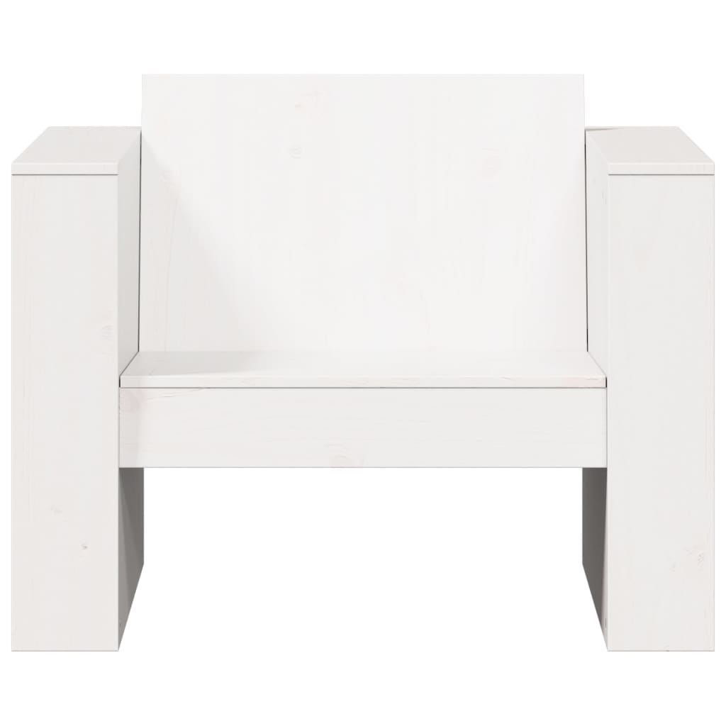 Vrtna sofa bijela 79 x 60 x 62 cm od masivne borovine