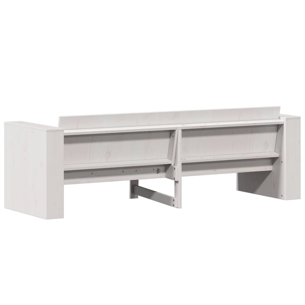Vrtni trosjed bijeli 189 x 60 x 62 cm od masivne borovine