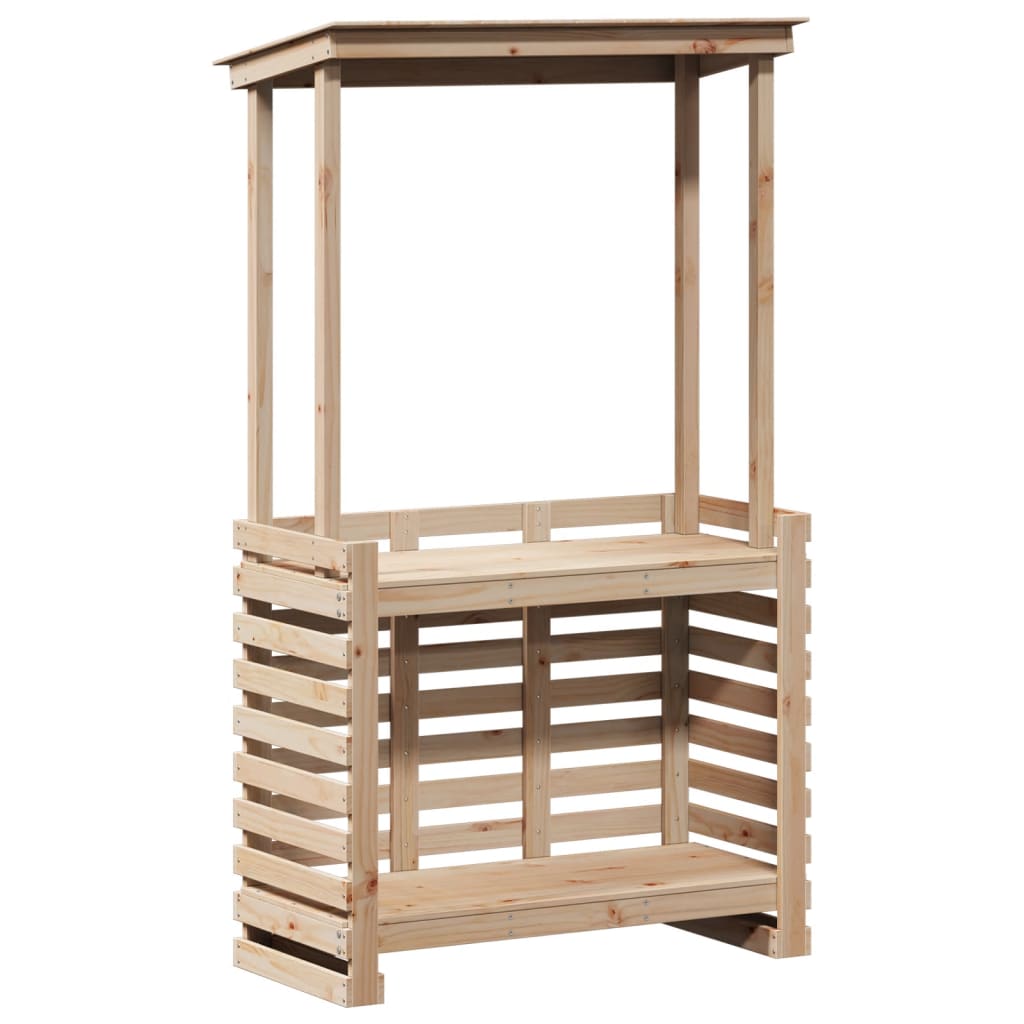 Vanjski barski stol s krovom 112,5 x 57 x 195,5 cm masivno drvo