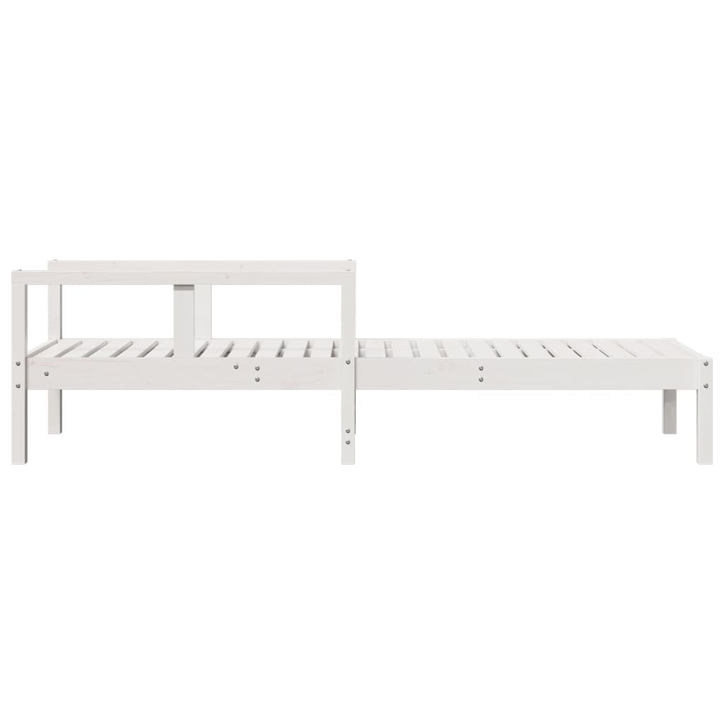 Ležaljka za sunčanje bijela 199,5x62x55 cm od masivne borovine
