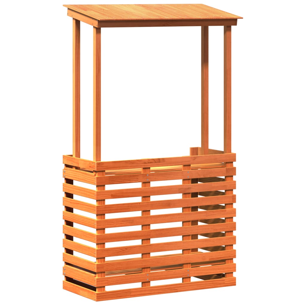 Vanjski barski stol s krovom smeđi 112,5 x 57 x 195,5 cm drveni