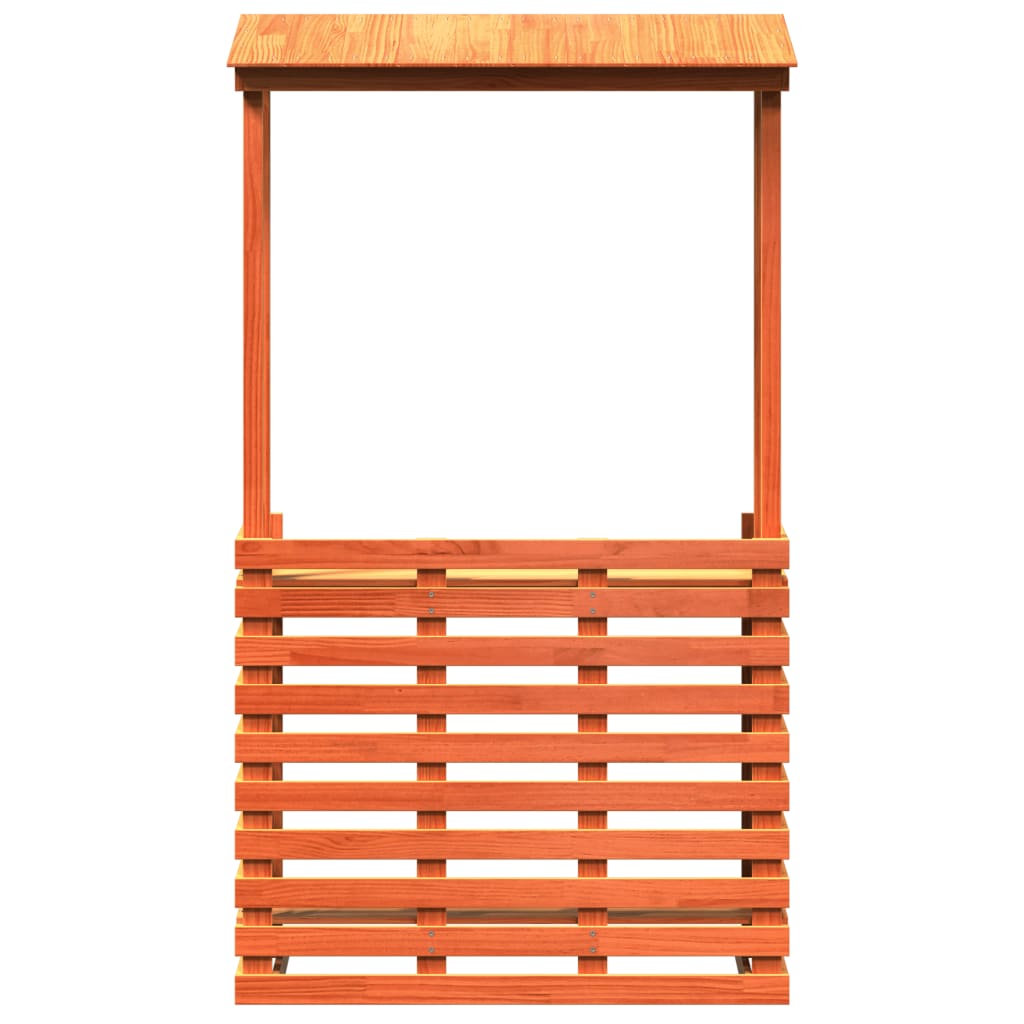 Vanjski barski stol s krovom smeđi 112,5 x 57 x 195,5 cm drveni