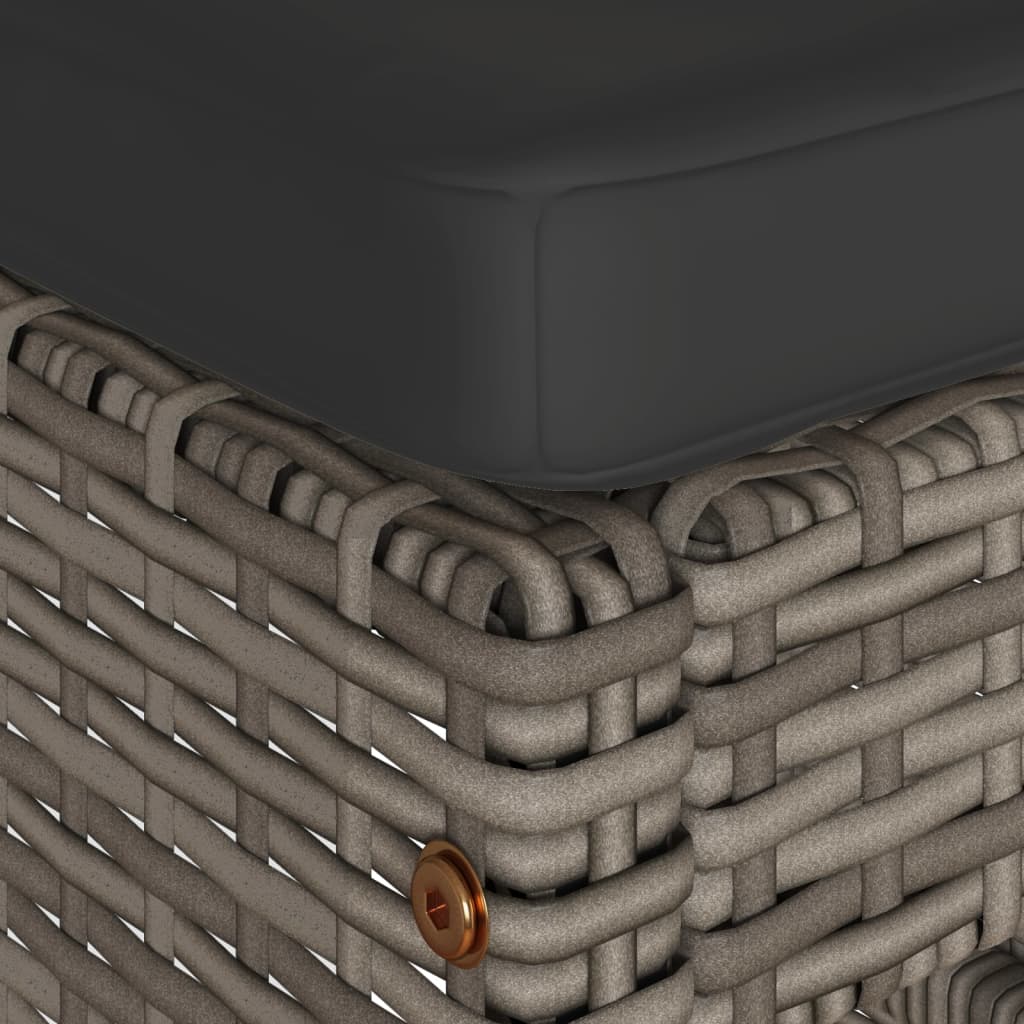 Vrtni barski stolci s jastucima 4 kom sivi od poliratana