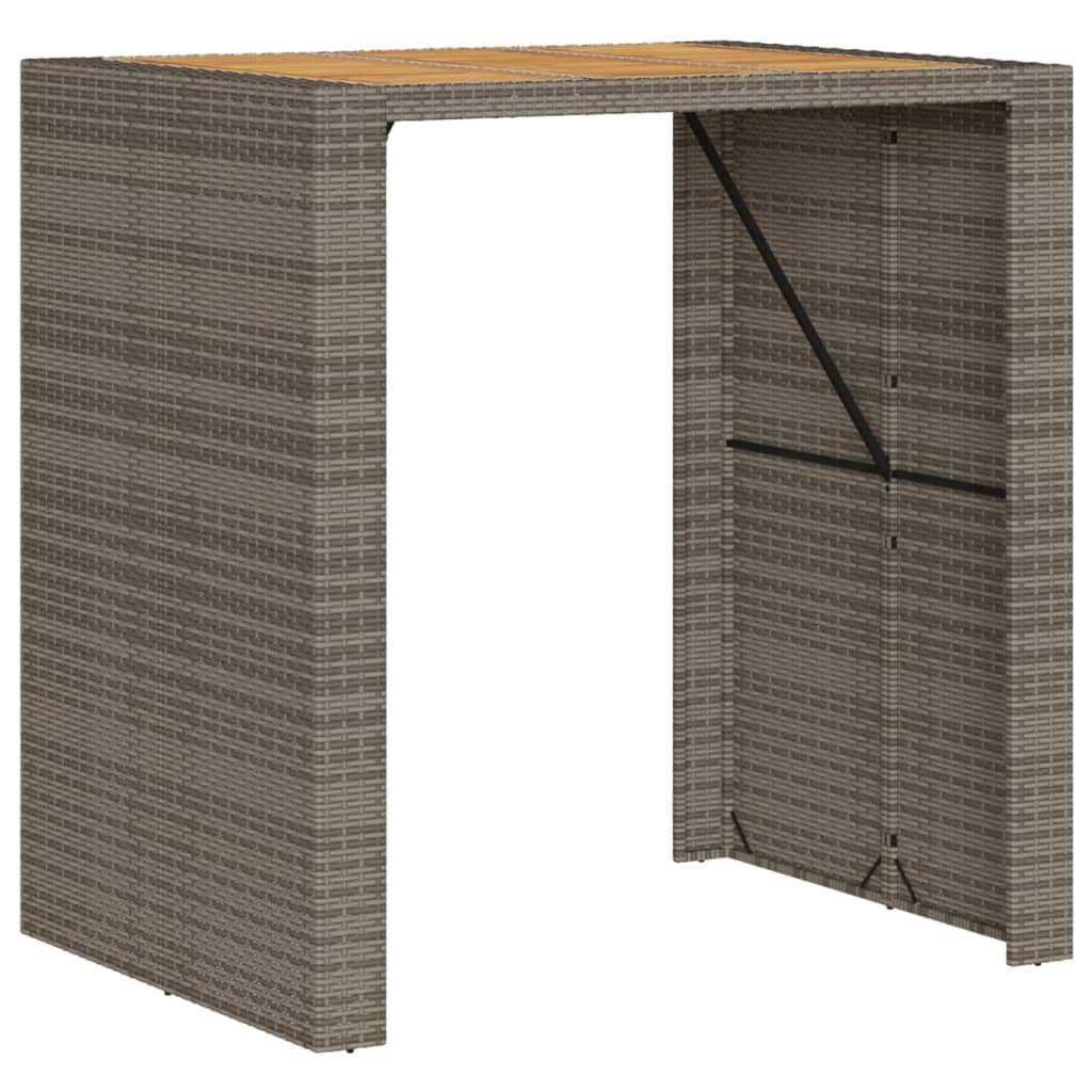 Vrtni barski stol s drvenom pločom sivi 105x80x110 cm poliratan