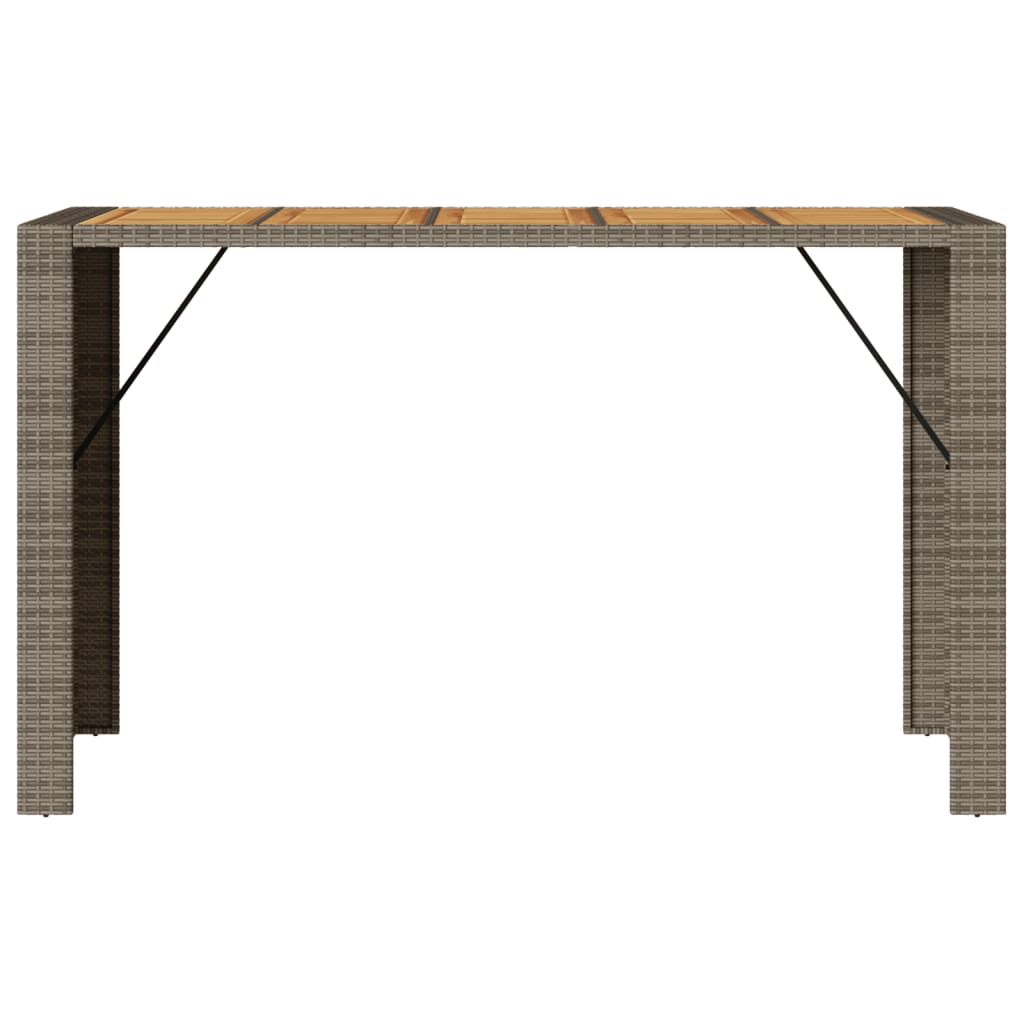 Vrtni barski stol s drvenom pločom sivi 185x80x110 cm poliratan