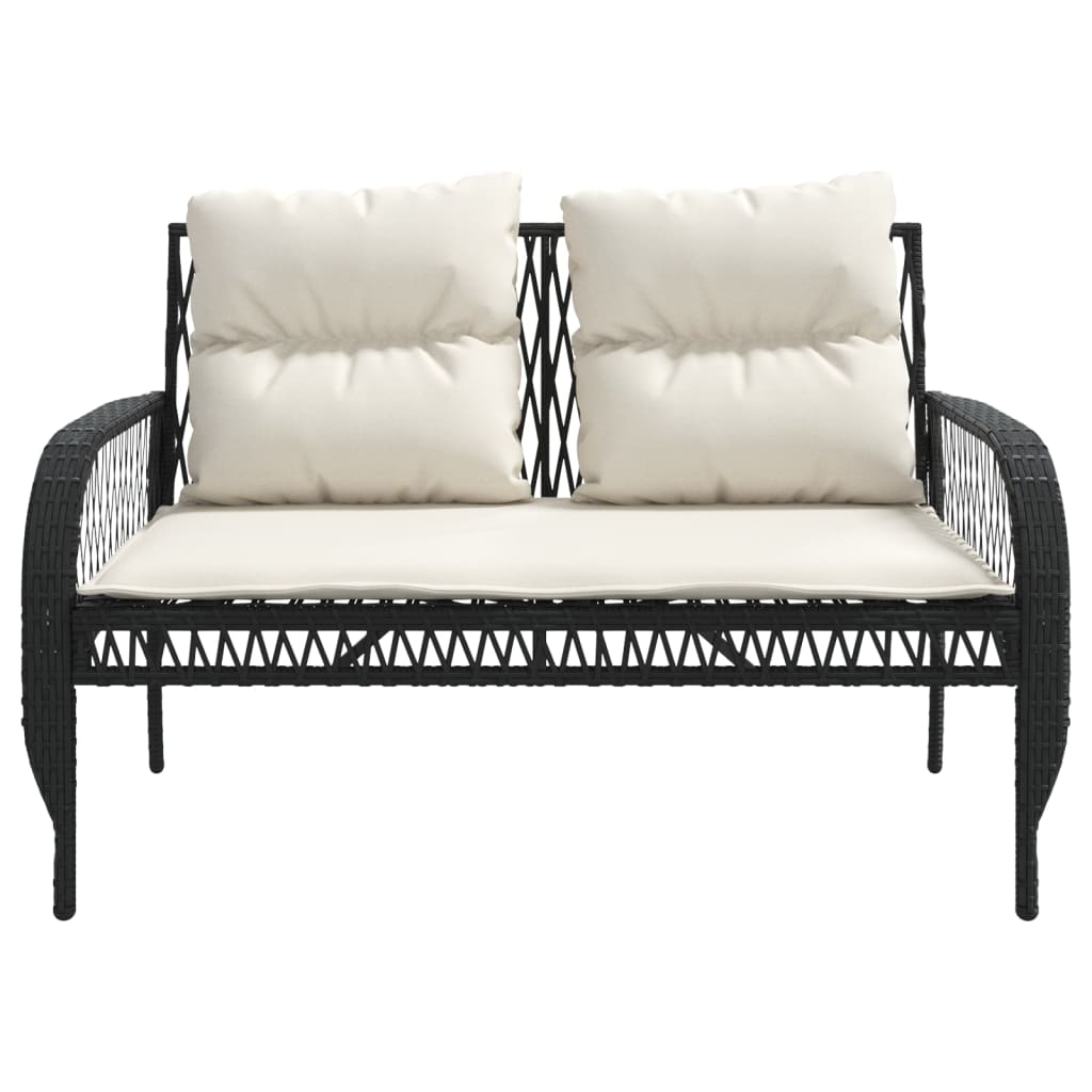 4-dijelni set vrtnih sofa od poliratana s jastucima crni