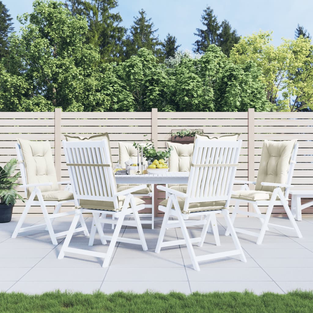 Jastuci za stolice 6 kom prošarano krem 120x50x7cm tkanina
