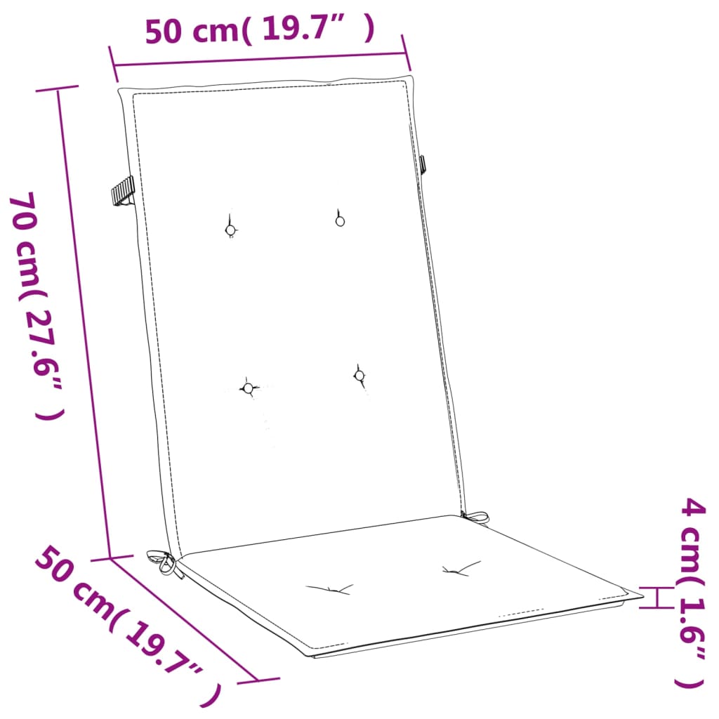 Jastuci za stolice 4 kom prošarano smeđesivi 120x50x4cm tkanina