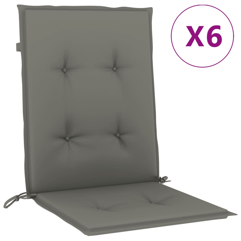 Jastuci za stolice 6 kom prošarano tamnosiva 100x50x4cm tkanina