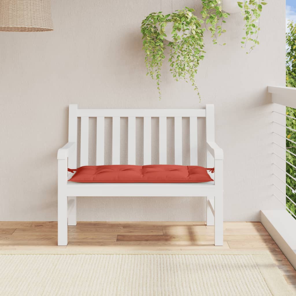 Jastuk za vrtnu klupu prošarano crvena 100x50x7 cm od tkanine